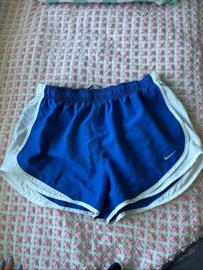Nike Blue Women's Athletic Shorts with White Trim